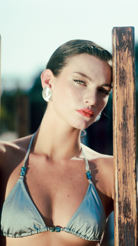 CRETA SILVER ABALONE BIKINI TOP