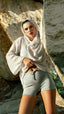 CRETA GRAY HOODED COVER-UP